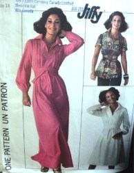 7617 JIFFY TUCK SS TOP,LS DRESS LENGTHS,BELT PATTERN 14